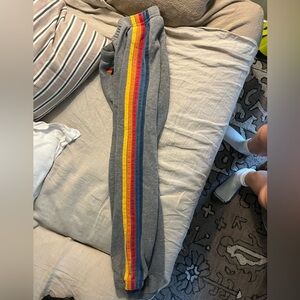 Aviator Nation rainbow stripe women’s sweatpants: size small